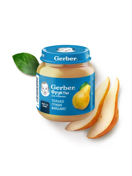 GERBER Пюре фруктовое груша с 4 мес. 125г 2шт, 125 г, 2 шт, фото 2