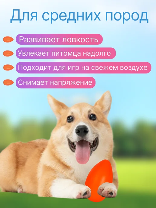 DREAM MAKERS Игрушка для собак крупных и средних пород неуловимое яйцо, красный, фото 2