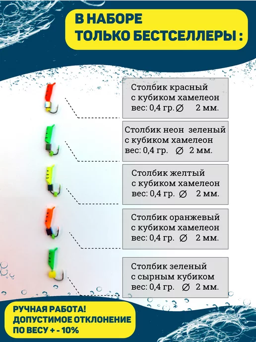 Улов37 Мормышки зимние вольфрамовые, зеленый, фото 3