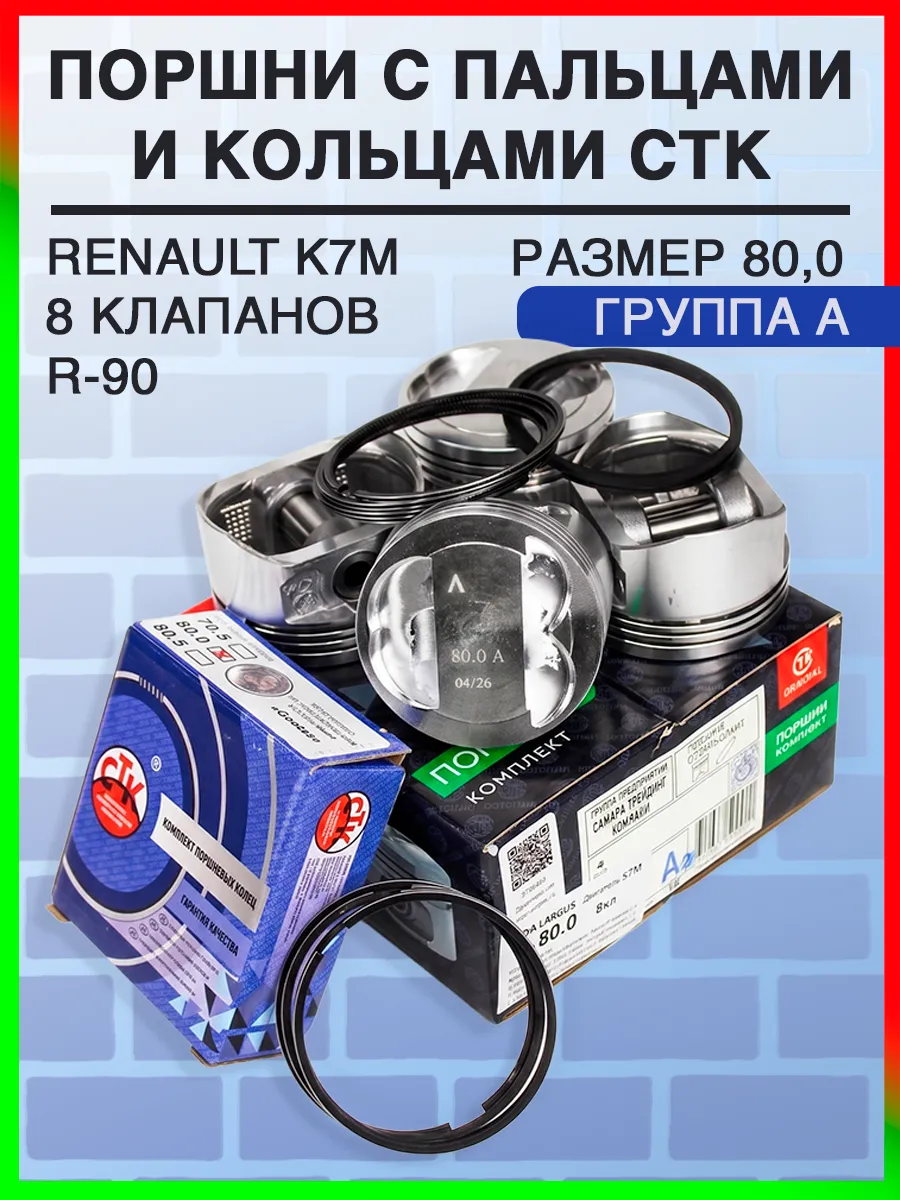 Комплект поршней гр"A" (80.0) для Ларгус (Renault K7M, 8кл)