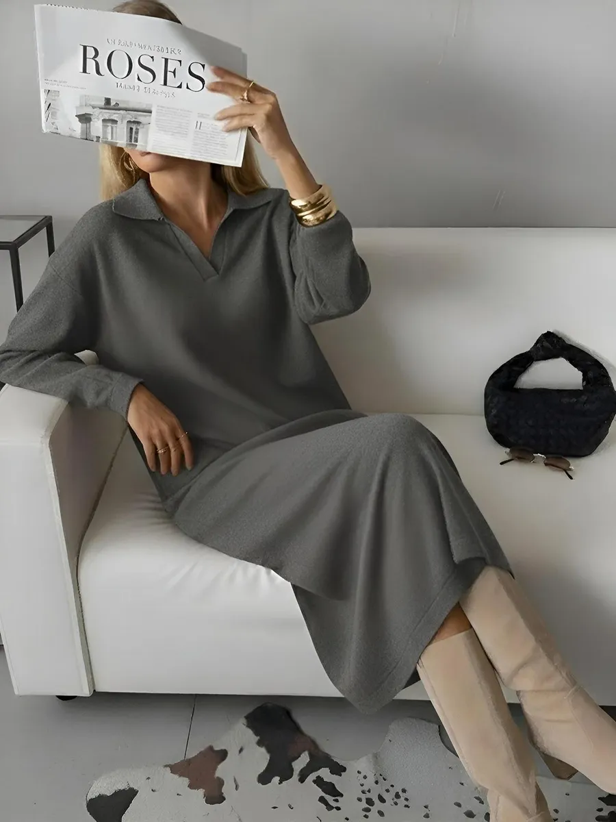 Платье поло базовое трикотажное вязаное