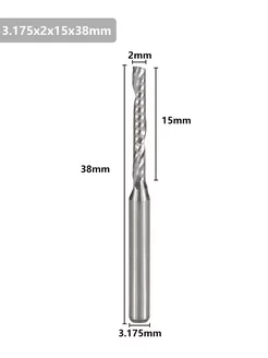 Фреза концевая однозаходная 3,175х2х15х38 мм