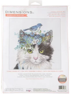 Набор для вышивания Dimensions Floral Crown Cat 35433 Dimensions 266664146 купить за 3 904 ₽ в интернет-магазине Wildberries