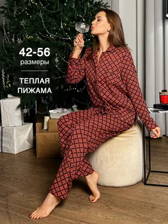 Пижама со штанами теплая новогодняя PROBELIO 266907283 купить за 2 249 ₽ в интернет-магазине Wildberries