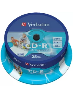 Диск Verbatim CD-R 700Mb 52x Cake Box (25шт) Printable (4343