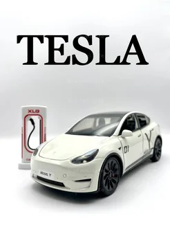 Металлическая машинка игрушка Tesla Тесла