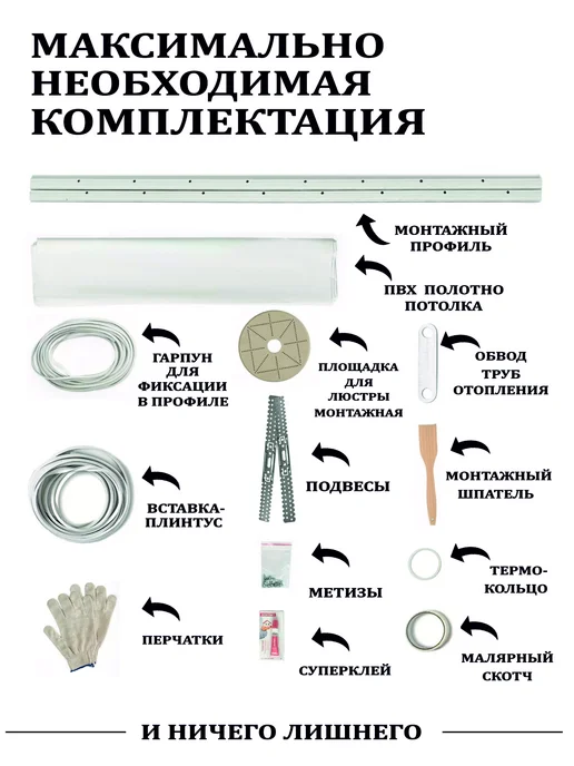 Натяжной потолок комплект без нагрева 1,6 на 1,8 матовый, 1 6 2 4, фото 3