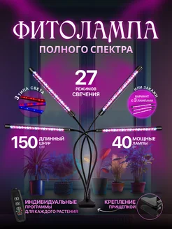 Светодиодная фитолампа для растений и рассады Crystal room 267050121 купить за 957 ₽ в интернет-магазине Wildberries