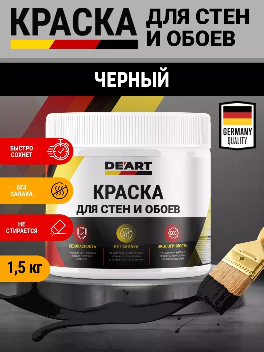 Краска для стен и обоев,черная