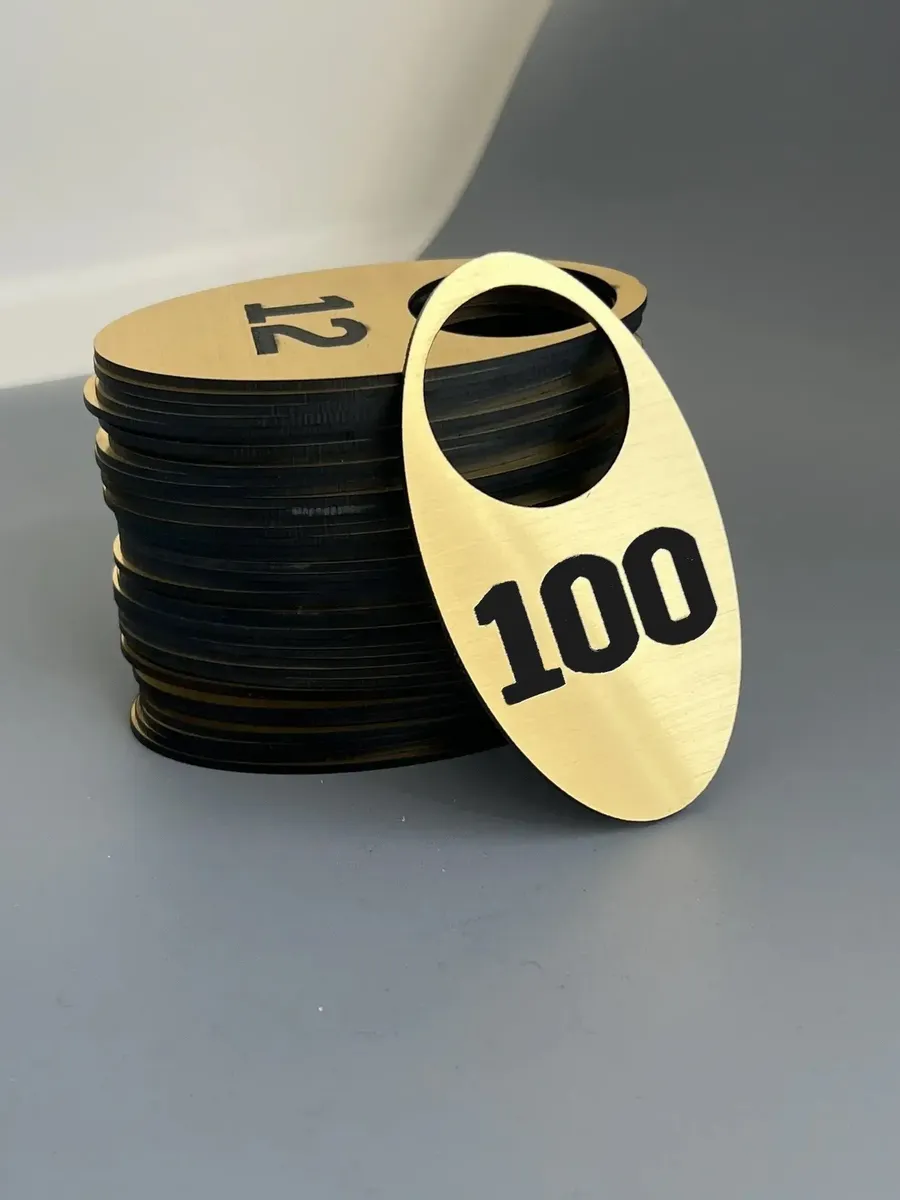 Номерки гардеробные 100 штук, бирки для ключей номерки