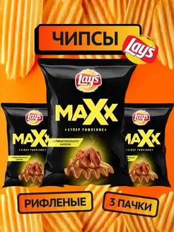 Рифлённые чипсы, "Maxx", Крылышки барбекю, 110 г х 3 пачки