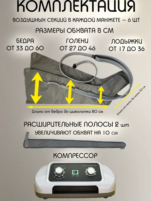 MasGov Лимфодренажный массажер для тела компрессионный, серый, фото 2