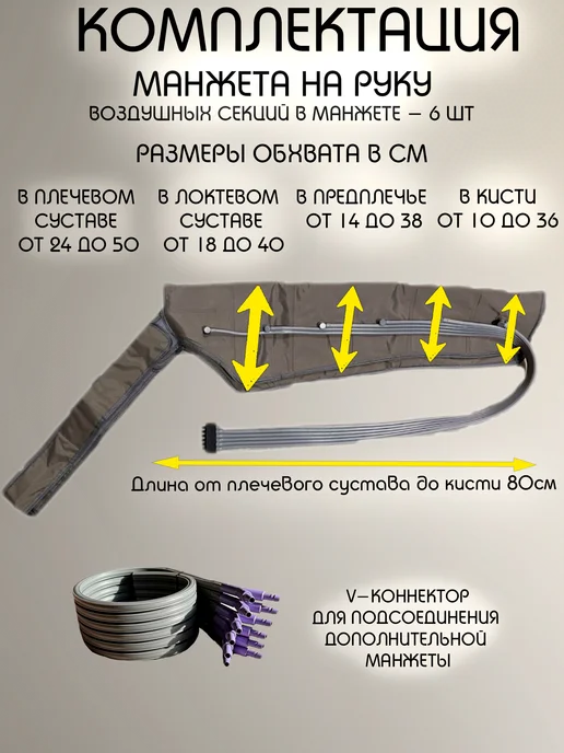 MasGov Лимфодренажный массажер для тела компрессионный, серый, фото 3