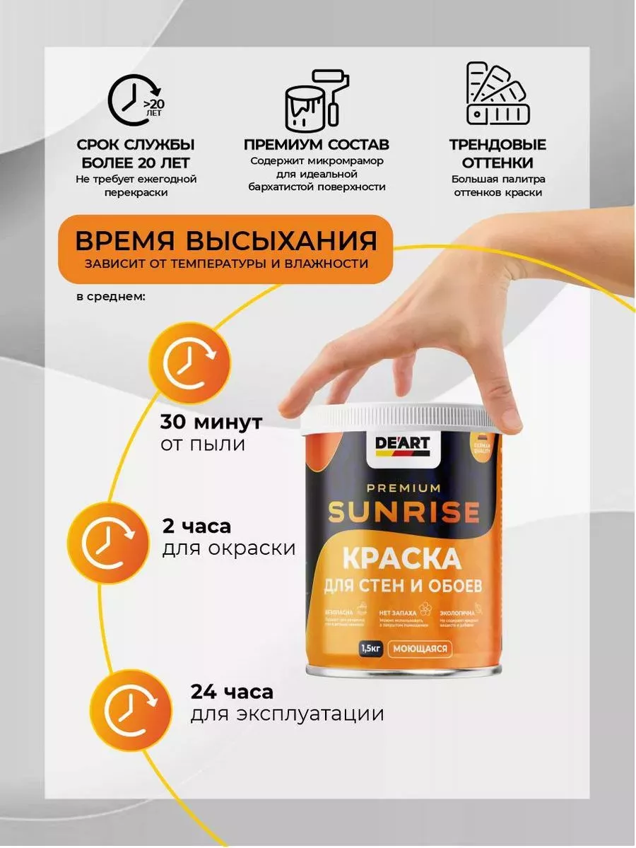 Водоэмульсионная краска для стен и обоев моющаяся без запаха фото 2