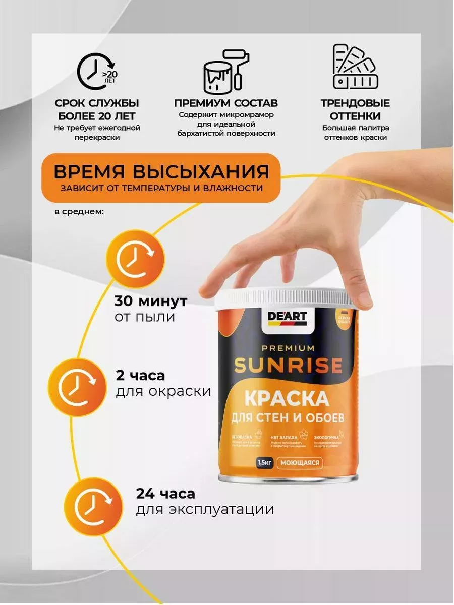 Краска для стен моющаяся без запаха матовая фото 2