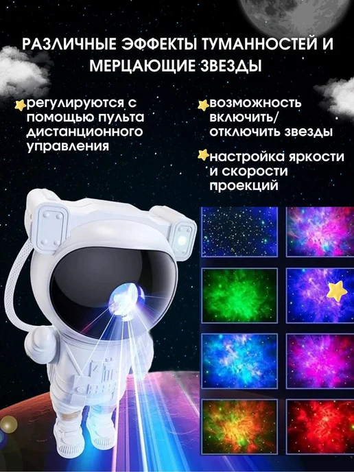 Pro Beauty Ночник проектор звездное небо, белый, фото 2