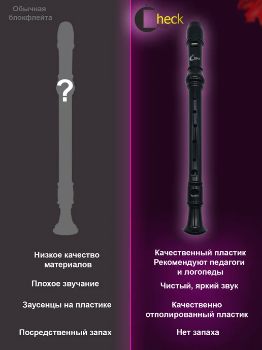 Check POINT Блокфлейта сопрано - музыкальный инструмент для детей, вариант, фото 5