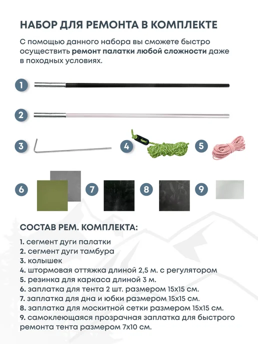 RSP Палатка туристическая 3-х местная Krewl 3 (олива), зеленый, фото 8