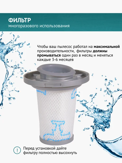 DOCTOR FILTERS Фильтр для пылесосов Tefal X-Pert 6.60, X-Force Flex 8.60, белый, фото 2