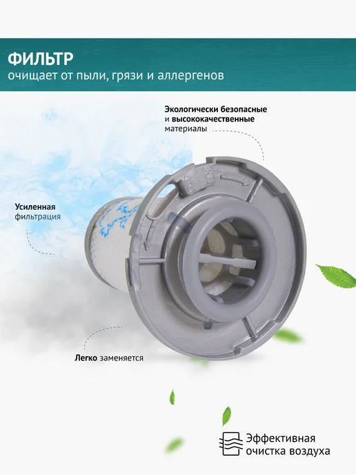 DOCTOR FILTERS Фильтр для пылесосов Tefal X-Pert 6.60, X-Force Flex 8.60, белый, фото 3