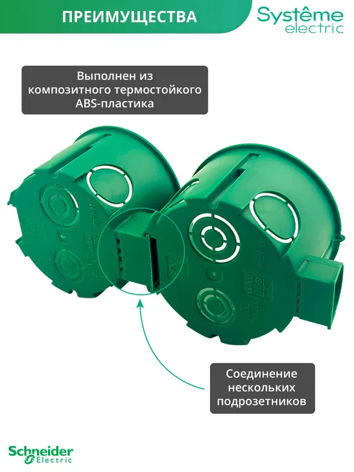 Systeme Electric Подрозетник для гипсокартона для розетки 68 45 мм 5 шт, 10 шт, фото 4