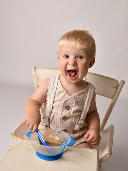 Be baby Тарелка детская на присоске силиконовая с ложечкой, синий, фото 8