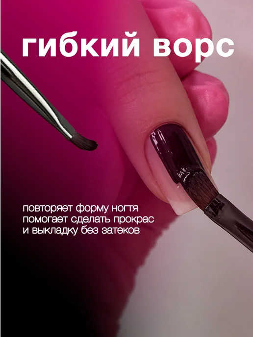 Non Stop Nails Кисти для маникюра и дизайна ногтей, серый, фото 5