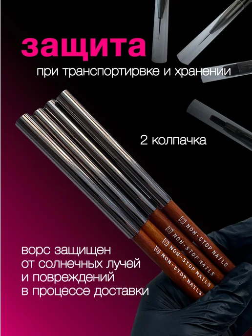 Non Stop Nails Кисти для маникюра и дизайна ногтей, серый, фото 7