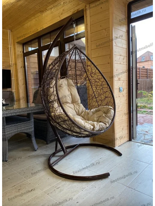 Bestmebelik Подвесное кресло Кокон Капля Ротанг, вариант, фото 2