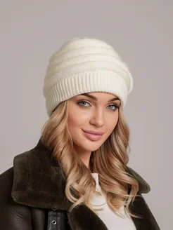 Шапка из шерсти зимняя с норкой объемная DIKA KNIT 267704046 купить за 1 198 ₽ в интернет-магазине Wildberries