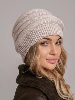 Шапка из шерсти зимняя с норкой объемная DIKA KNIT 267704051 купить за 1 230 ₽ в интернет-магазине Wildberries