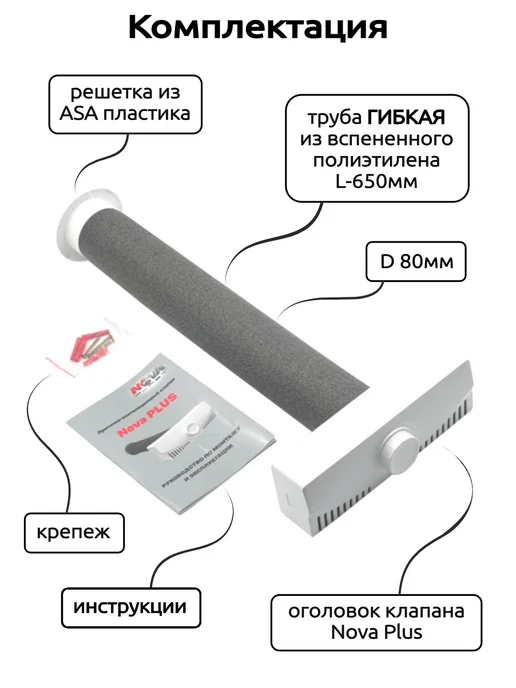 NOVAplast Приточный клапан стеновой вентиляции NovaPLUS, вариант, фото 8