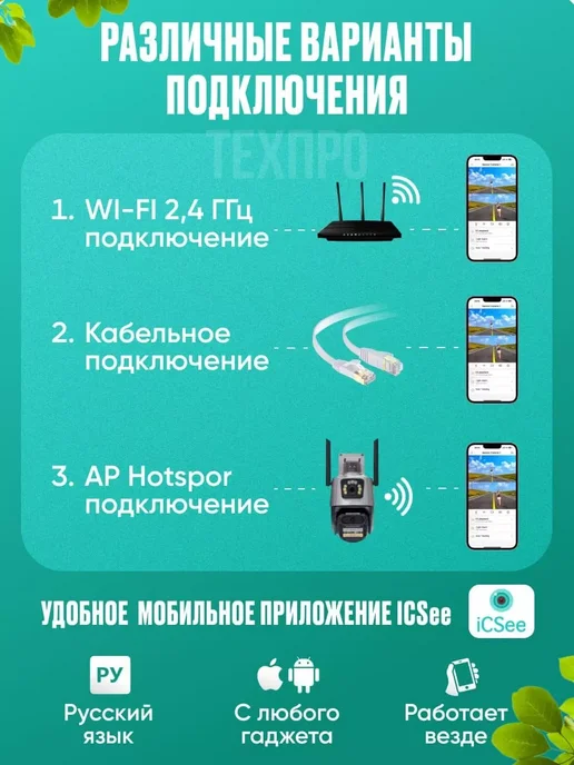 Камера видеонаблюдения с датчиком движения, серый, фото 3