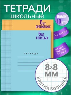 Тетради в крупную клетку 12 л (5 оранж. + 5 голуб.) Пишу красиво! 267944965 купить за 286 ₽ в интернет-магазине Wildberries