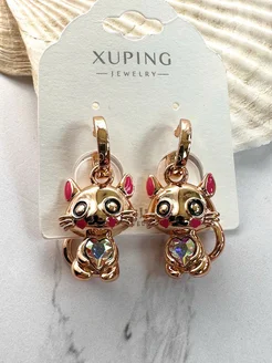 Серьги-трансформеры "Кошечки" Xuping Jewelry 267945197 купить за 1 494 ₽ в интернет-магазине Wildberries