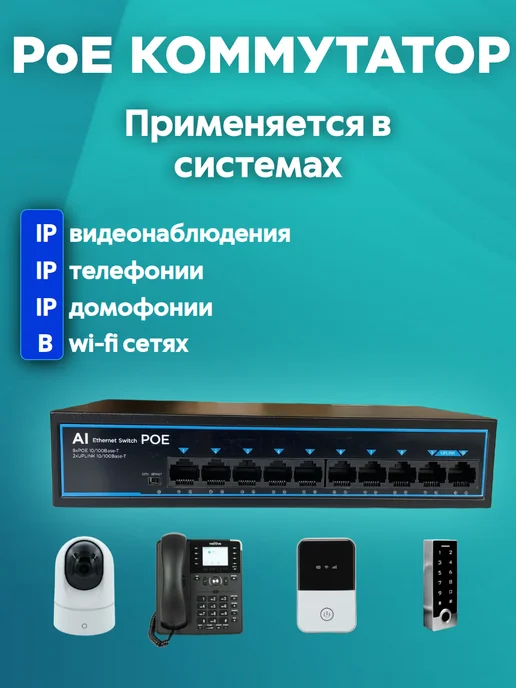 DS-System Коммутатор POE 8+2, вариант, фото 2