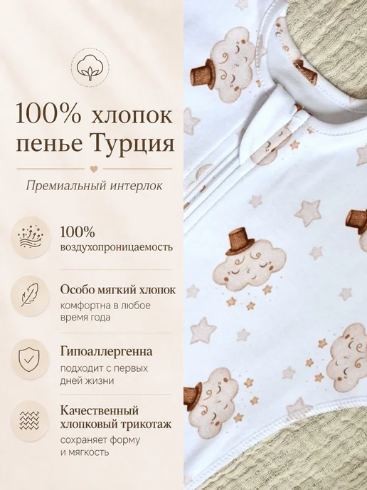 Твоя ИНАЯ Пеленка кокон для новорожденных, вариант, фото 5
