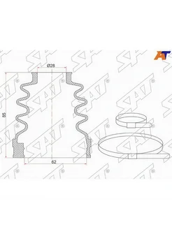 Пыльник ШРУС внутренний передний, 2 хомута Форд Ford