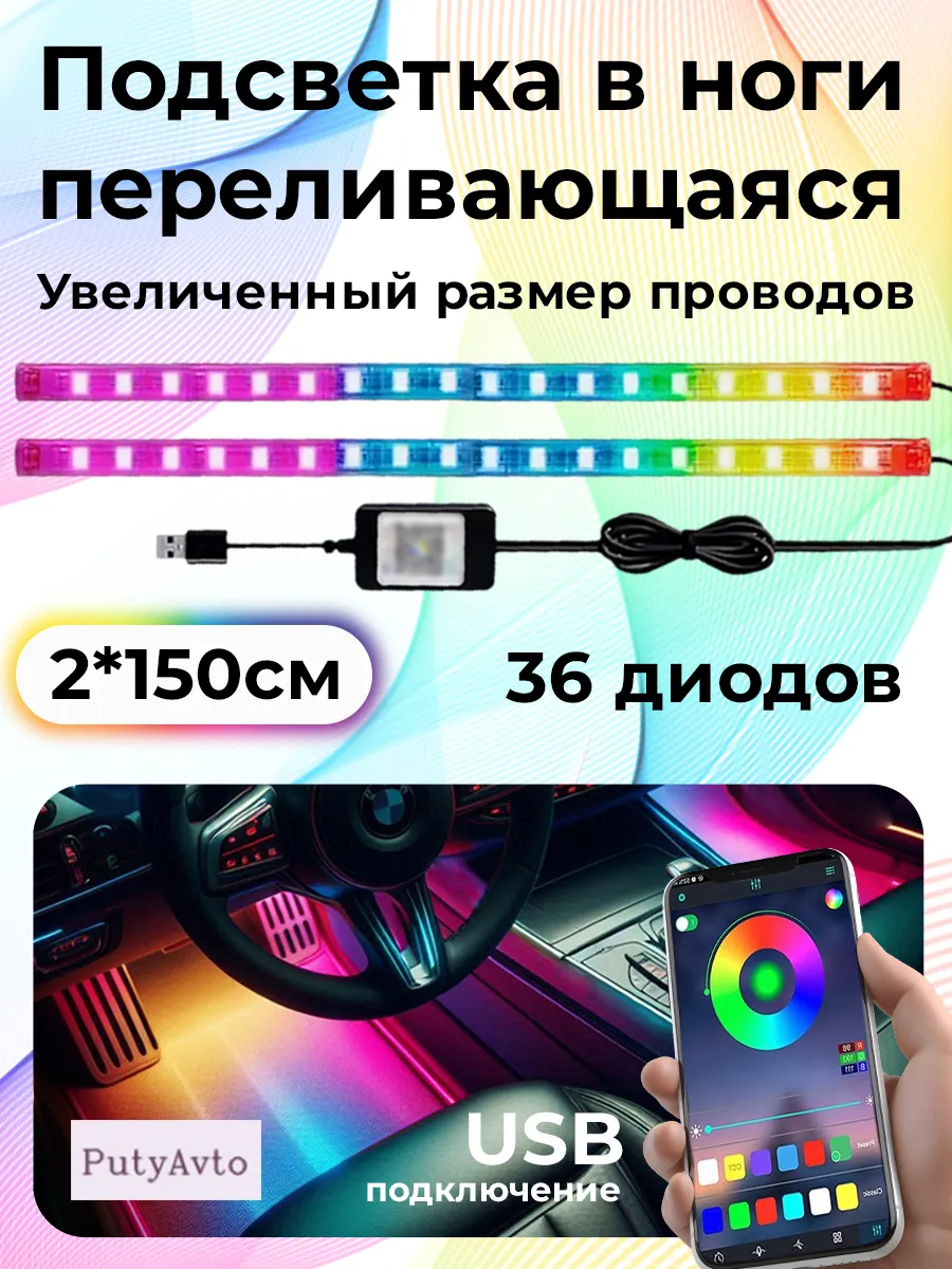 Подсветка в машину салонa...