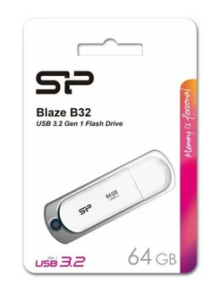 Флешка USB Blaze B32 64Gb USB 3.2 белый Silicon Power 268219791 купить за 454 ₽ в интернет-магазине Wildberries