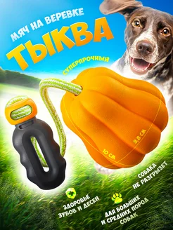 Игрушка для собак тыква на веревке