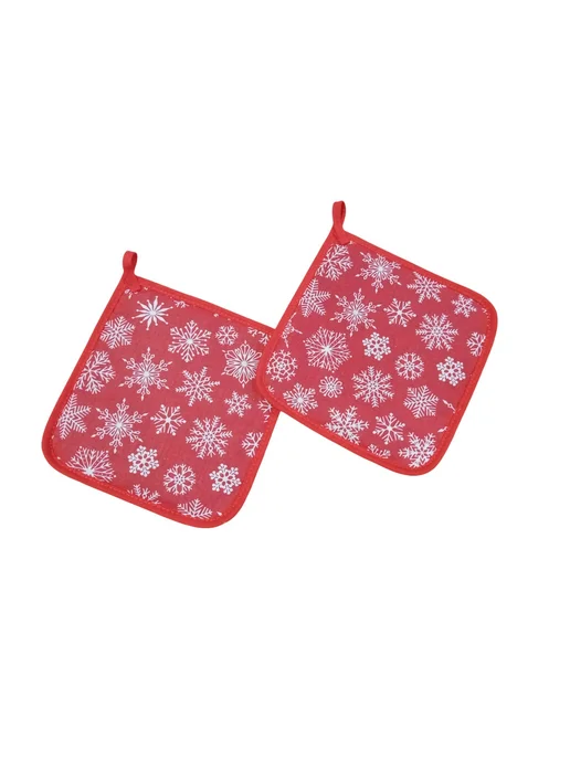 lorena-textile Прихватки кухонные для горячего Снежинки красные, красный, фото 2