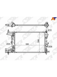 Радиатор охлаждения для Шевроле Круз 2009-2015, Chevrolet Cr