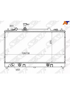 Радиатор охлаждения для Мазда Аксела 2003-2009, Mazda Axela