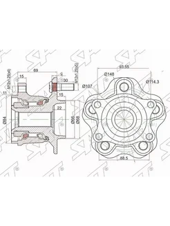 ST-43202-JG200 Ступичный узел задн. NISSAN QASHQAI 06-,X-TRA