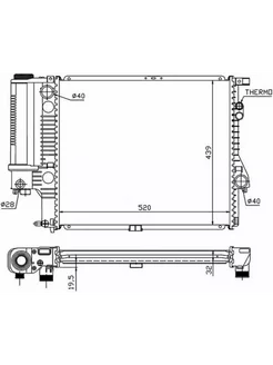 Радиатор охлаждения BMW 5-SERIES E39 2.0 2.3 2.8 95-03