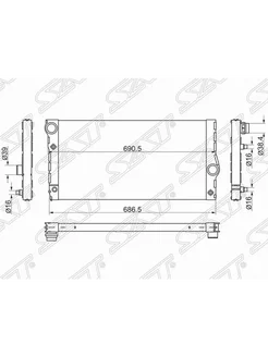 Радиатор охлаждения BMW 5-SERIES F10 F11 10- 7-SERIES F01 F0