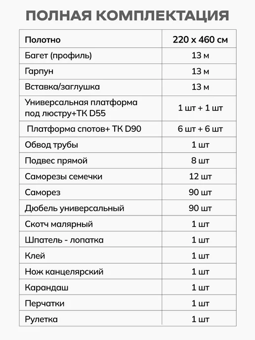 City Market Комплект натяжного потолка без нагрева 200 на 440 см, вариант, фото 2