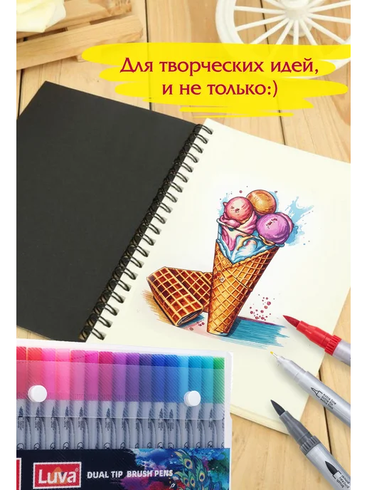 Ellott Набор двусторонних маркеров для скетчинга и рисования 60шт, 36 шт, фото 5