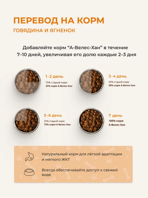 Сухой корм А-ВЕЛЕС-ХАН для собак, говядина, ягненок, 4 кг, фото 6